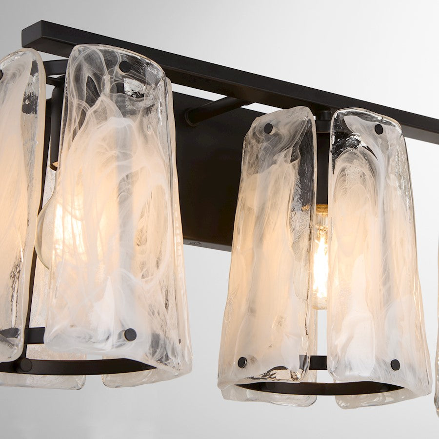 3 Light Bathroom Vanity Light, Matte Black