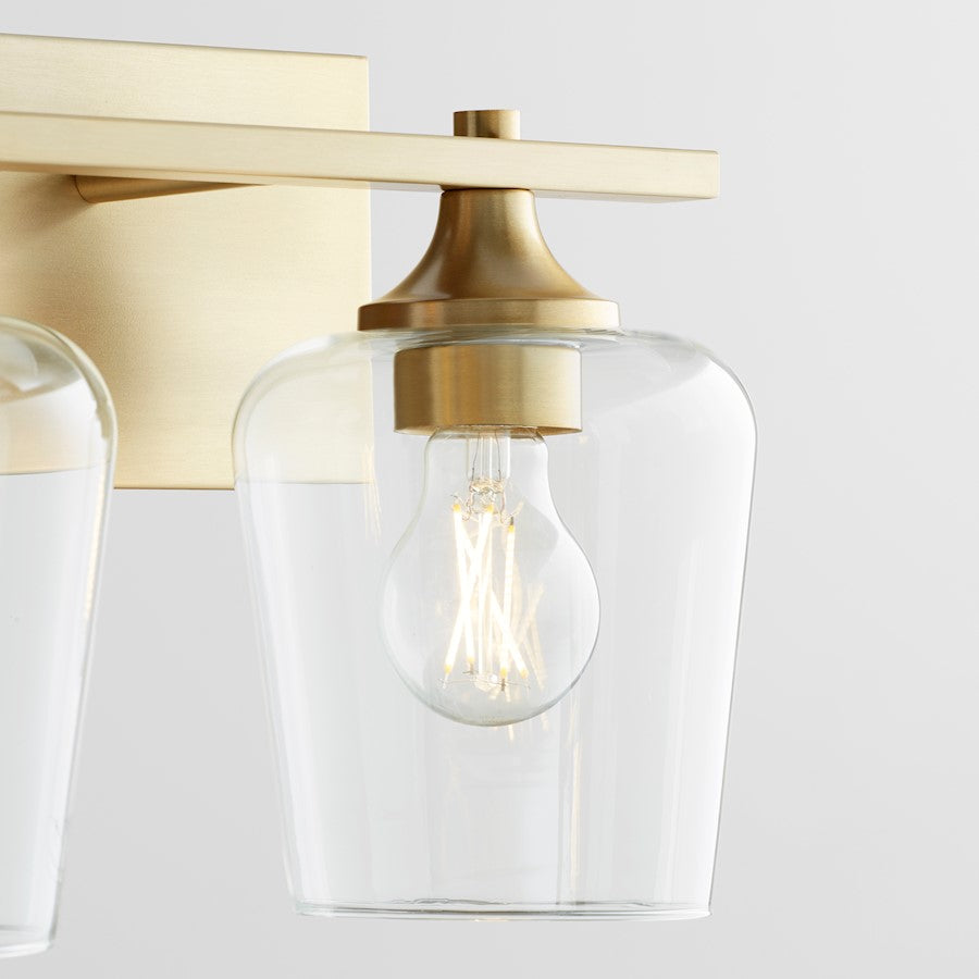 2 Light Bathroom Vanity Light, Aged Brass