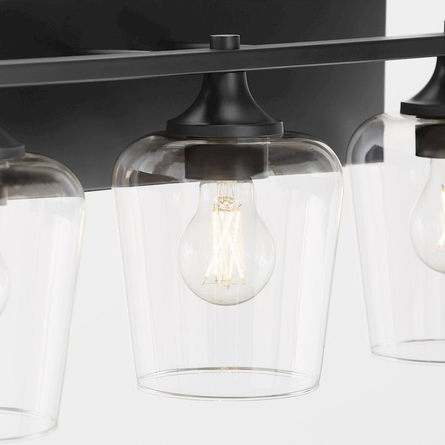3 Light Bathroom Vanity Light, Matte Black