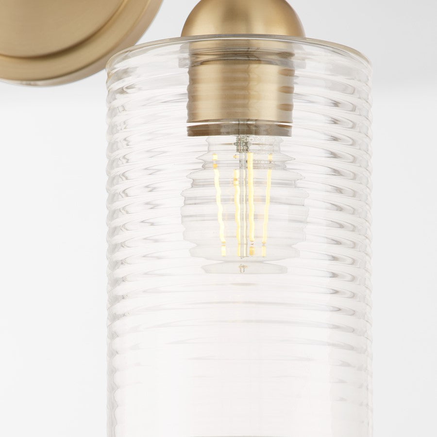2 Light Bathroom Vanity Light, Aged Brass