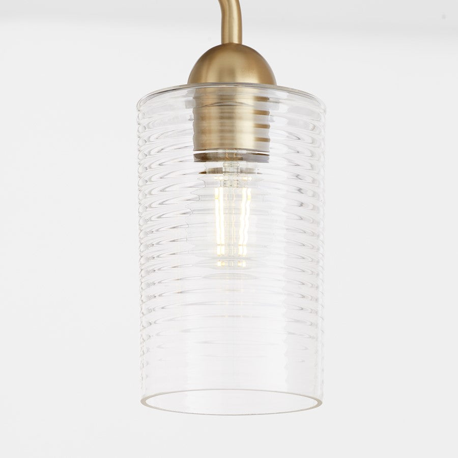 3 Light Bathroom Vanity Light, Aged Brass
