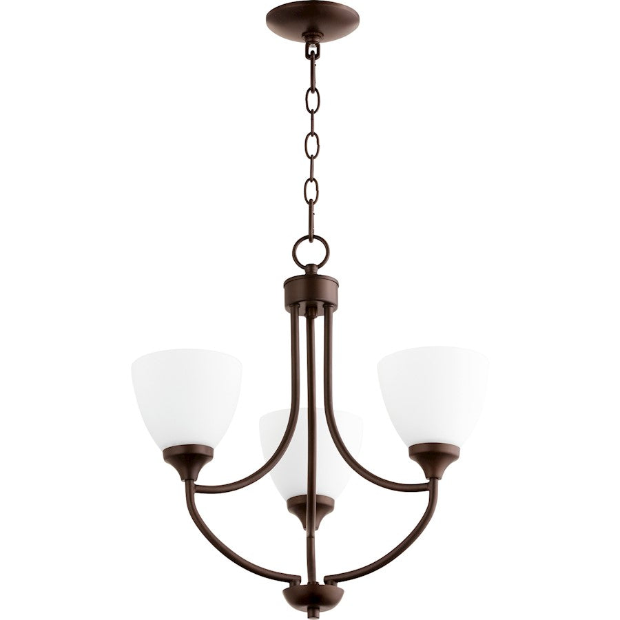 Quorum Enclave 3 Light 19' Chandelier, Oiled Bronze