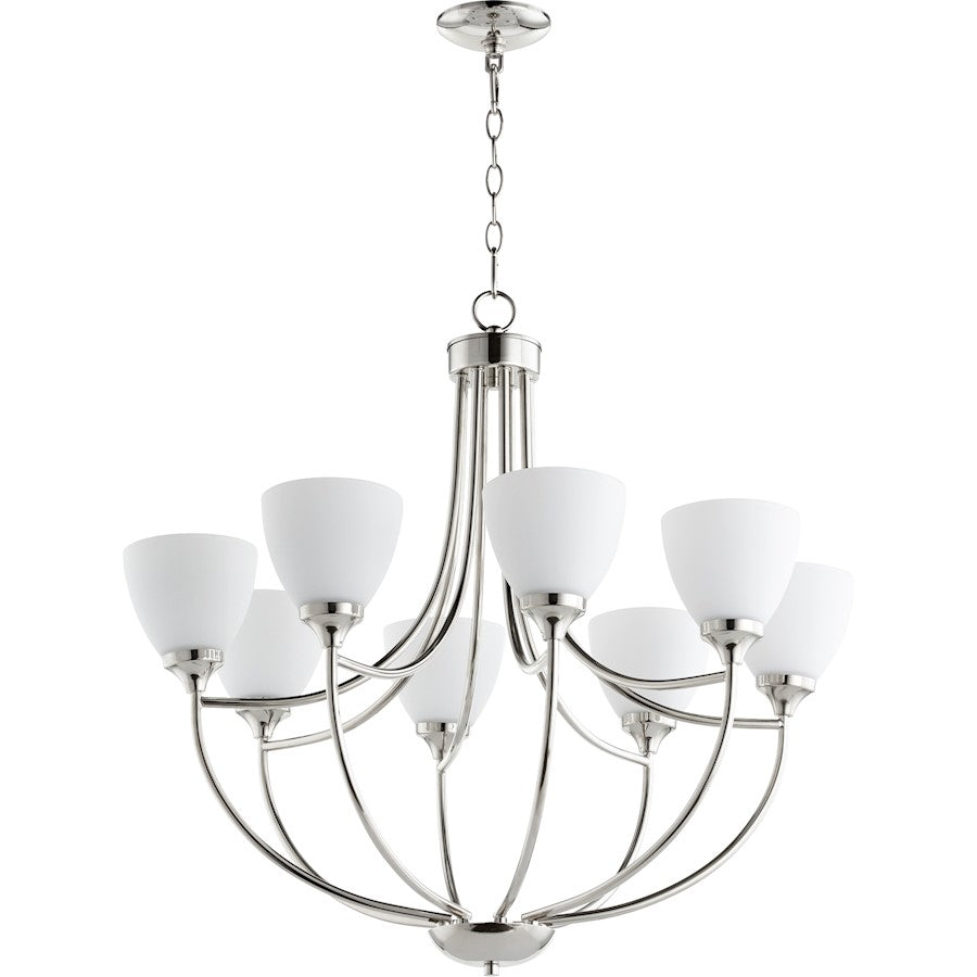 Quorum Enclave 8 Light 30' Chandelier, Polished Nickel