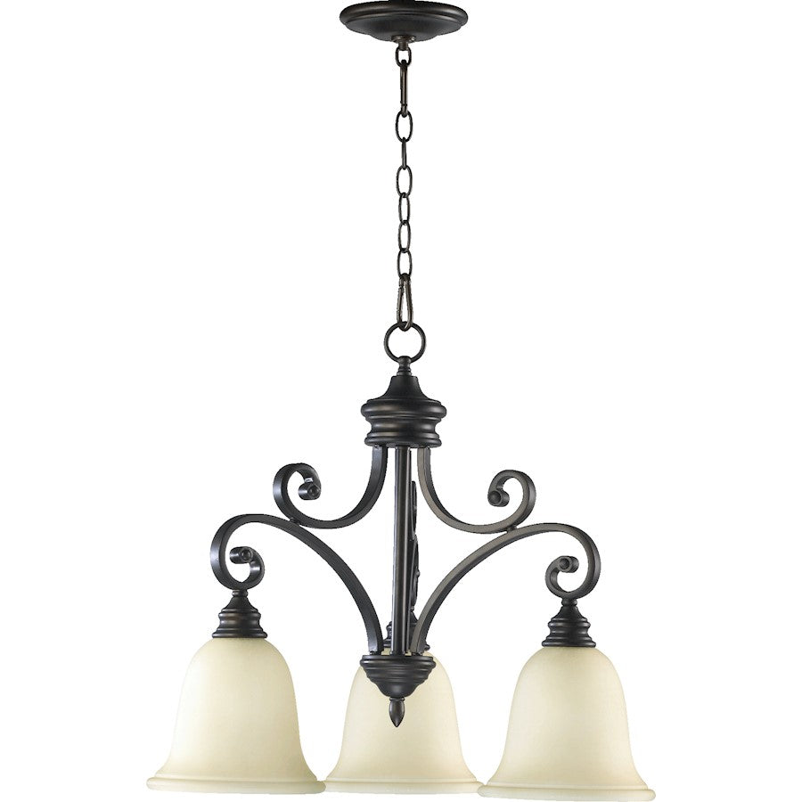Quorum Bryant 3 Light Chandelier, Oiled Bronze