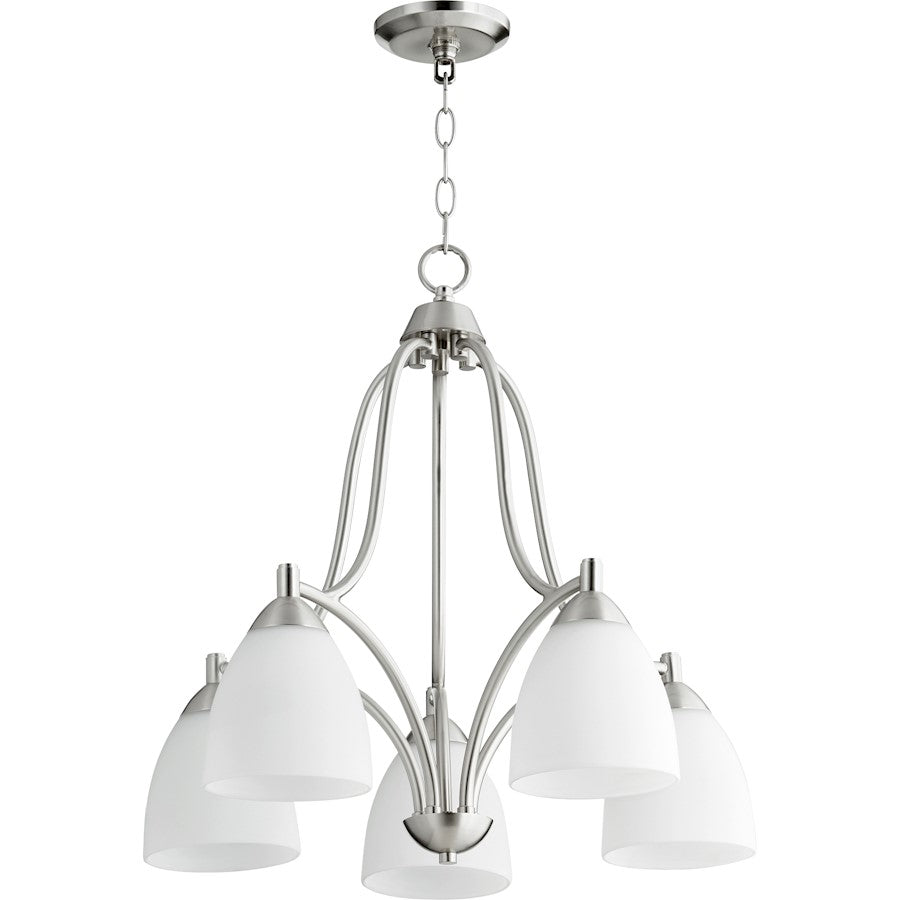 Quorum Barkley 5 Light Nook, Satin Nickel