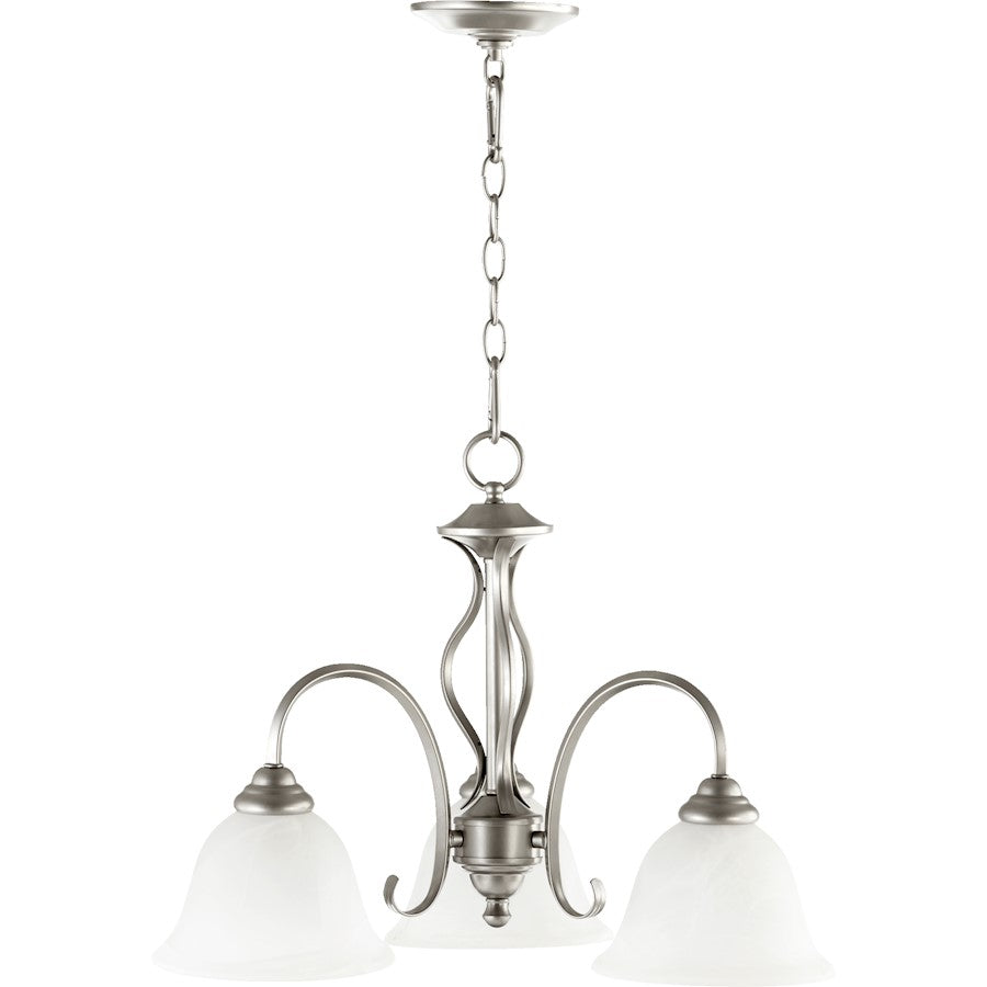 Quorum Spencer 3 Light Chandelier, Classic Nickel