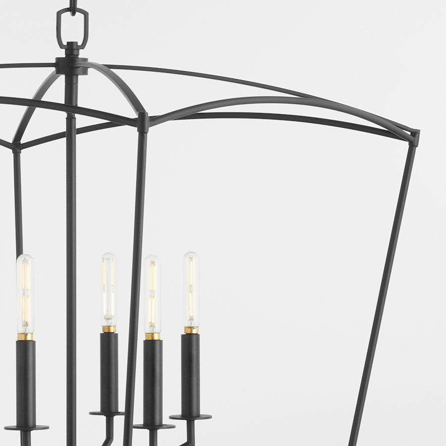 6 Light Pendant, Matte Black