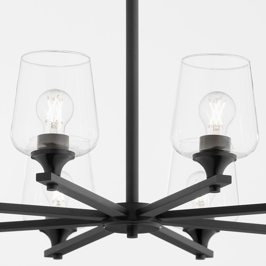 8 Light Chandelier, Matte Black