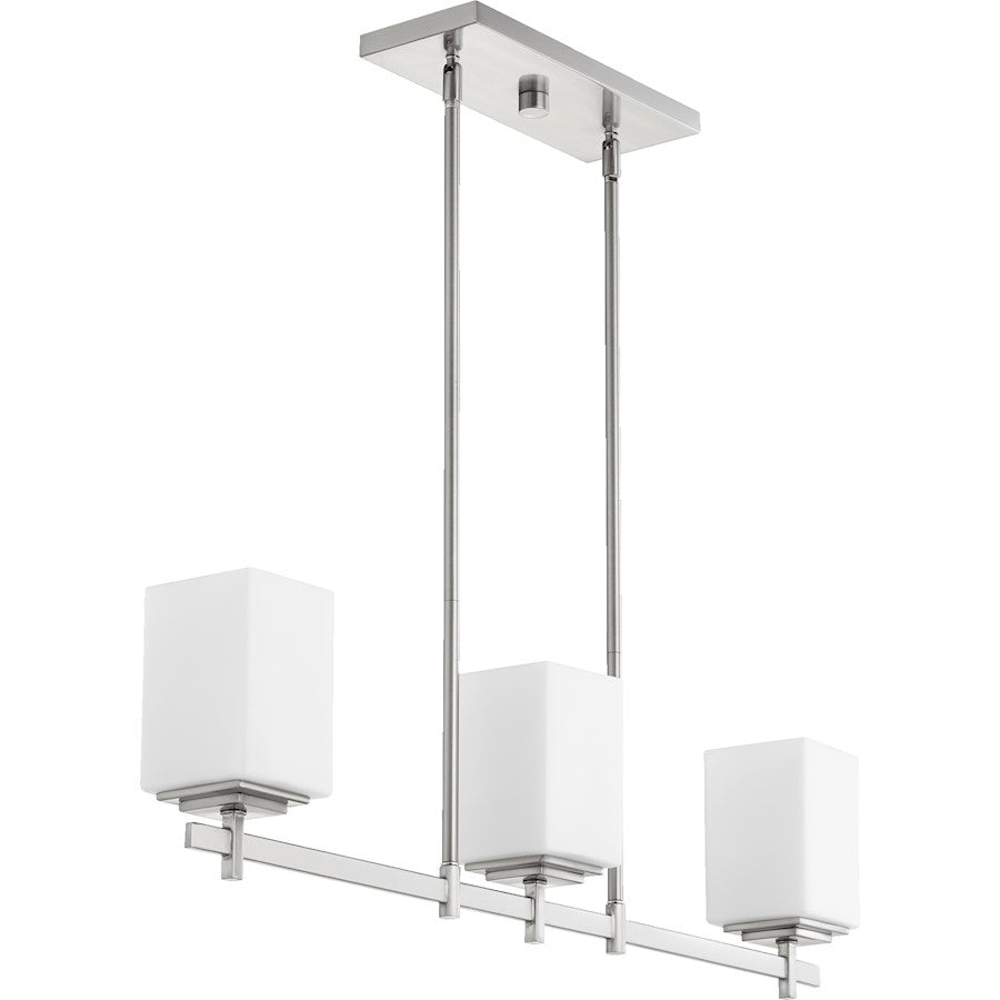 Quorum Delta 3 Light Island Light, Satin Nickel