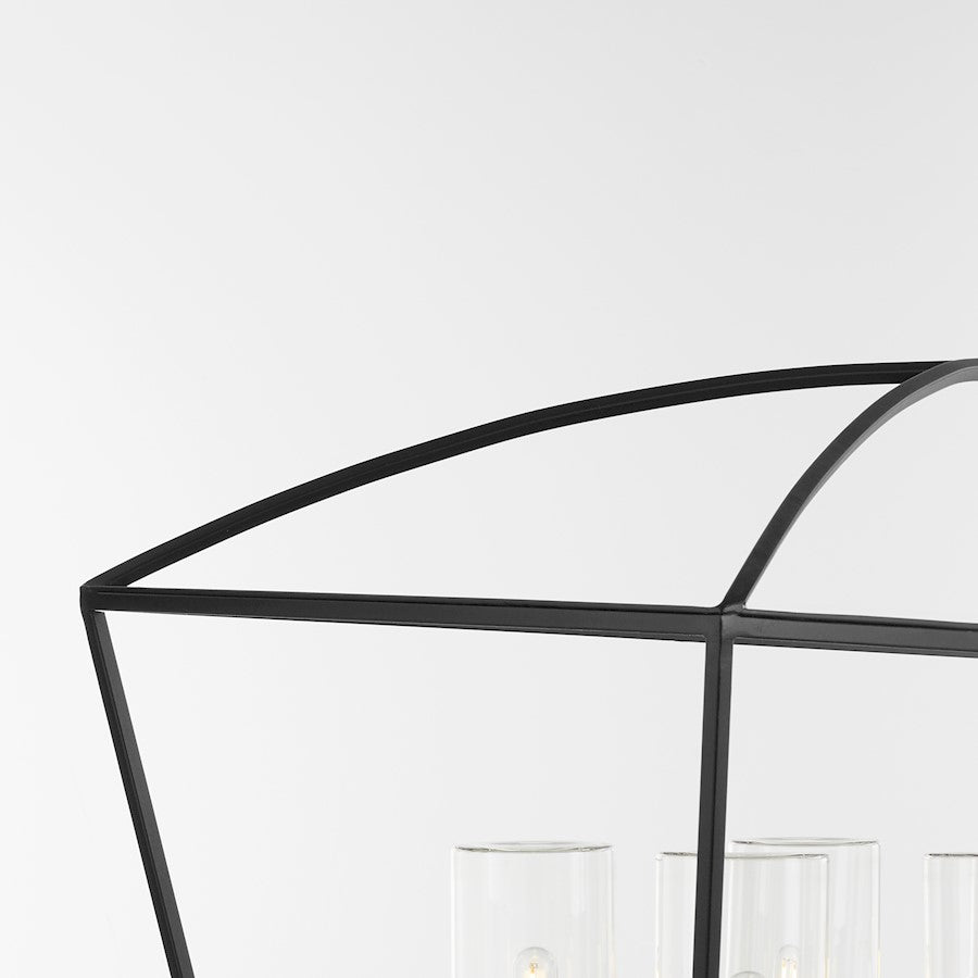 10 Light Wet Linear Chandelier, Matte Black