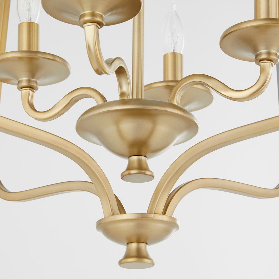 4 Light Entry Light, Aged Brass