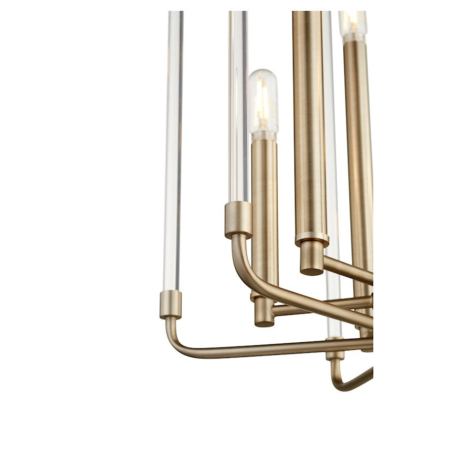 Quorum Optic 6 Light Entry, Aged Brass