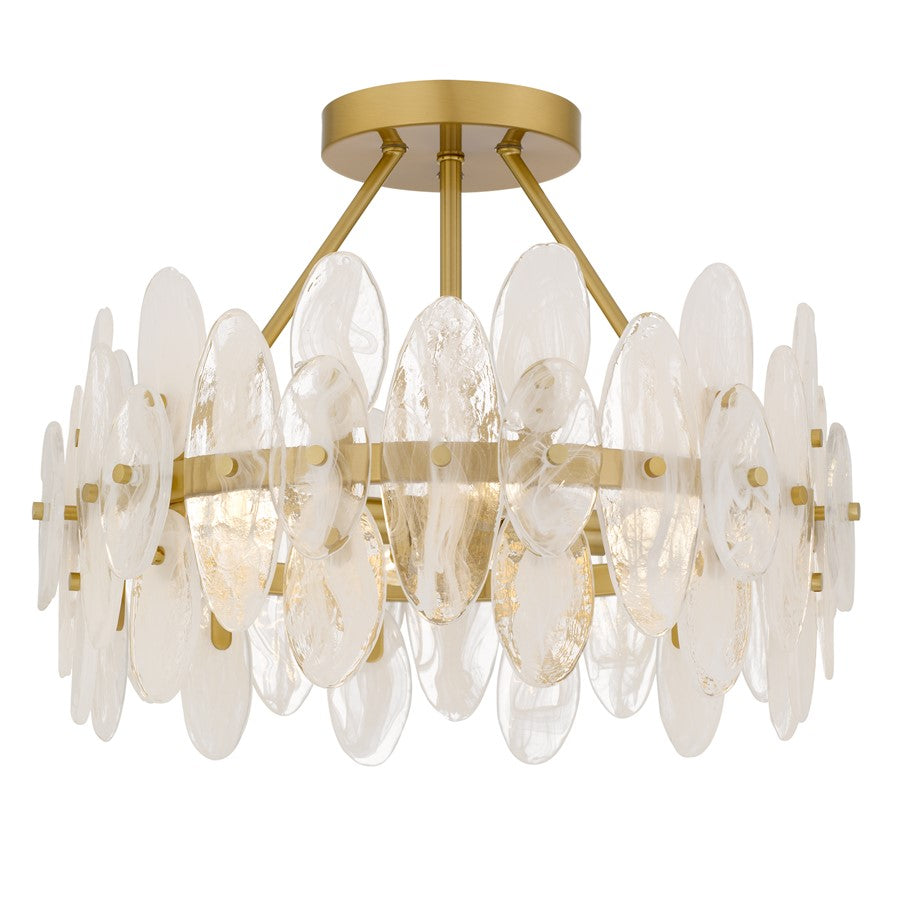Quoizel Abigail 4-Lt Brushed Gold Semi-Flush Mount, Brushed Gold - ABI1718BRG