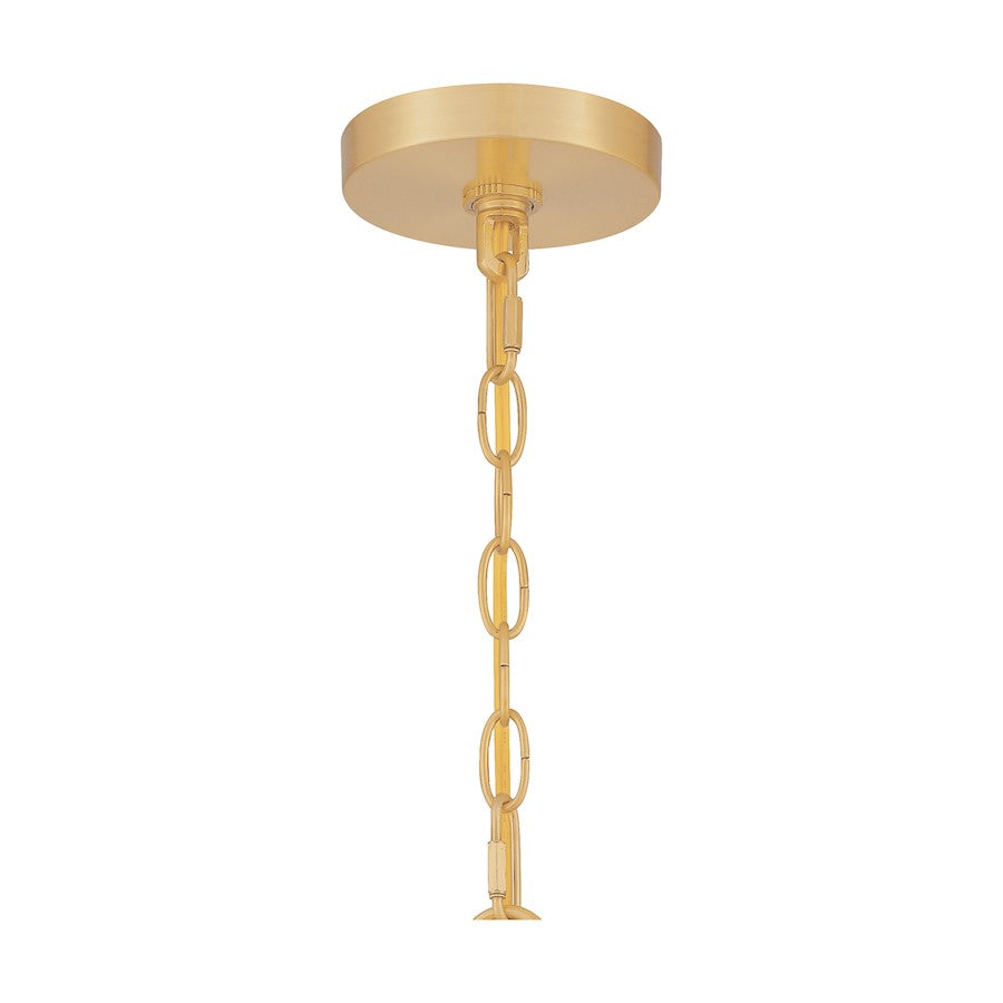 Quoizel Abner 8 Light Chandelier, Aged Brass