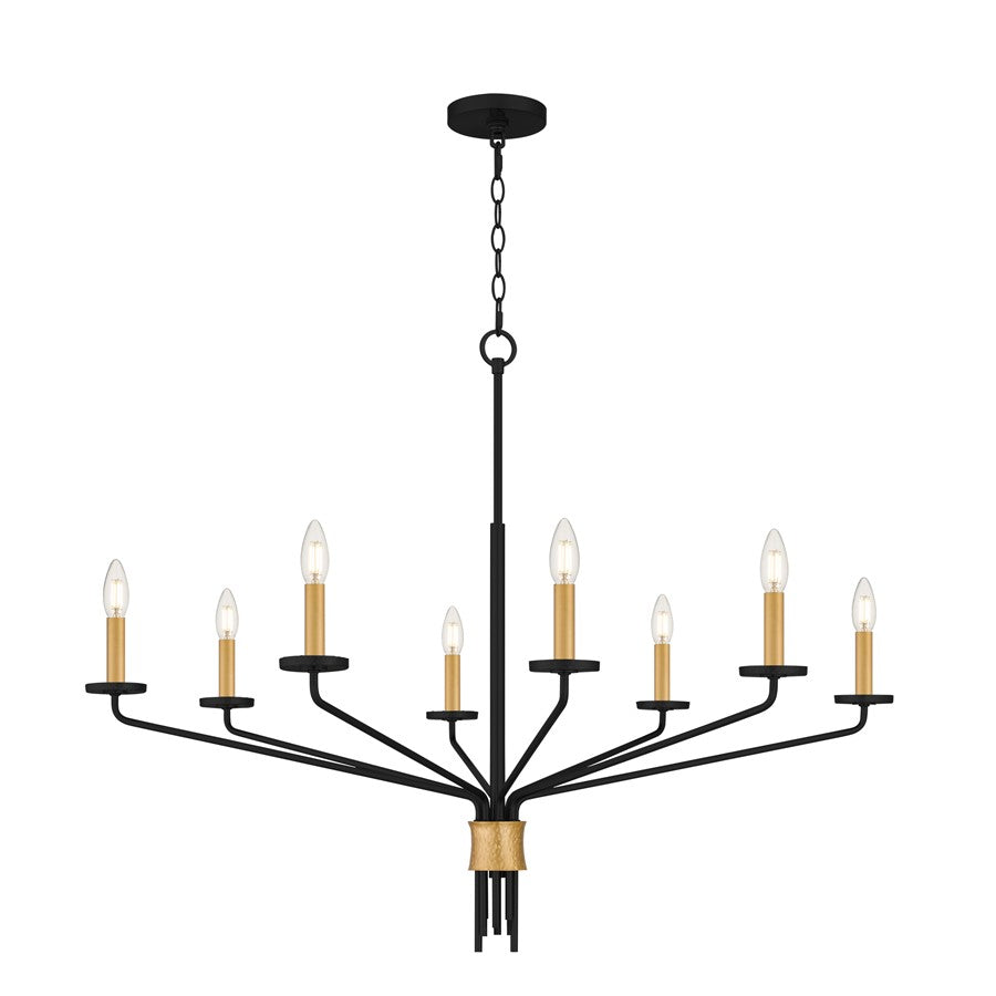 Quoizel Alexander 8-Lt Matte Black Chandelier, Matte Black - ALEX5040MBK