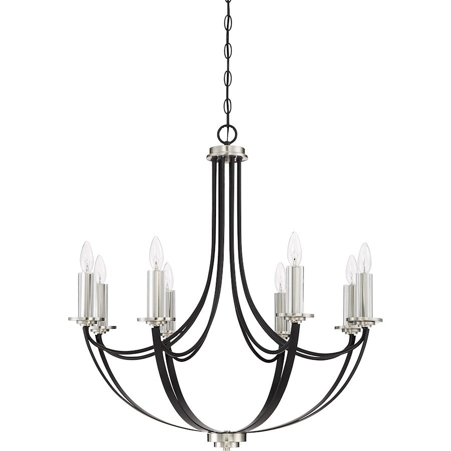Quoizel Alana 8 Light Chandelier, Mystic Black