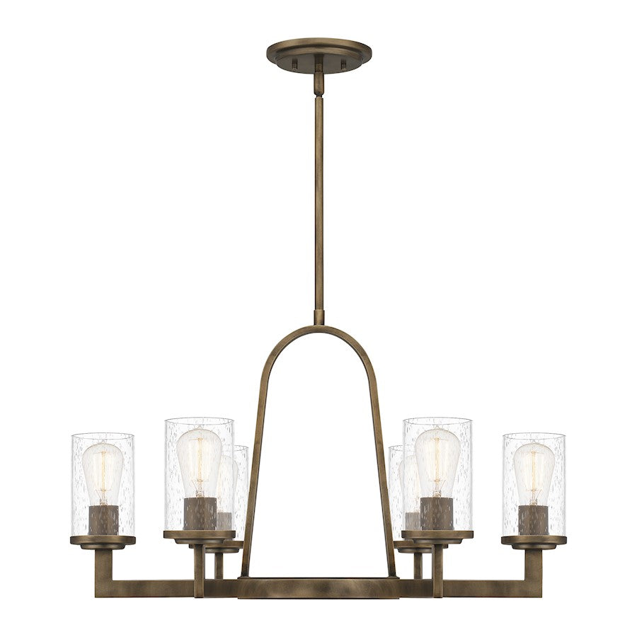 Quoizel Antonin 6 Light Chandelier, Statuary Bronze/Clear Seeded