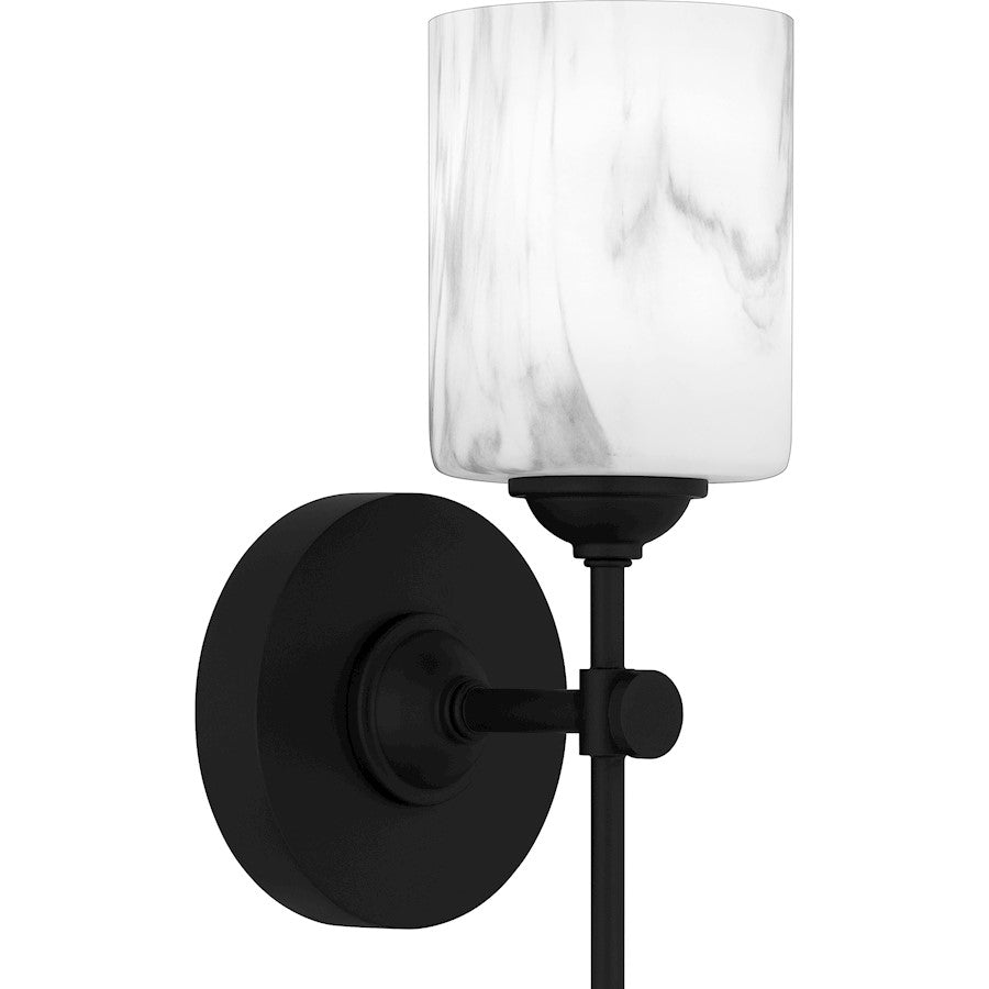 1 Light Bathroom Vanity Light, Matte Black