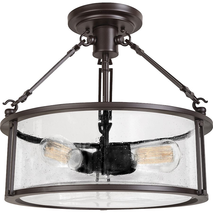 Quoizel Lighting Buchanan 3 Light Semi-Flush Mount, Western Bronze