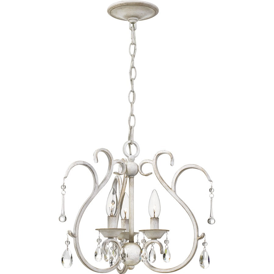 Quoizel Blanca 3 Light Semi-Flush Mount, Antique White