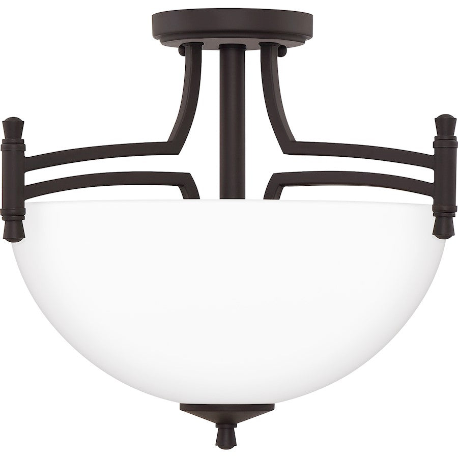 Quoizel Billingsley 2 Light Semi-Flush Mount, Old Bronze