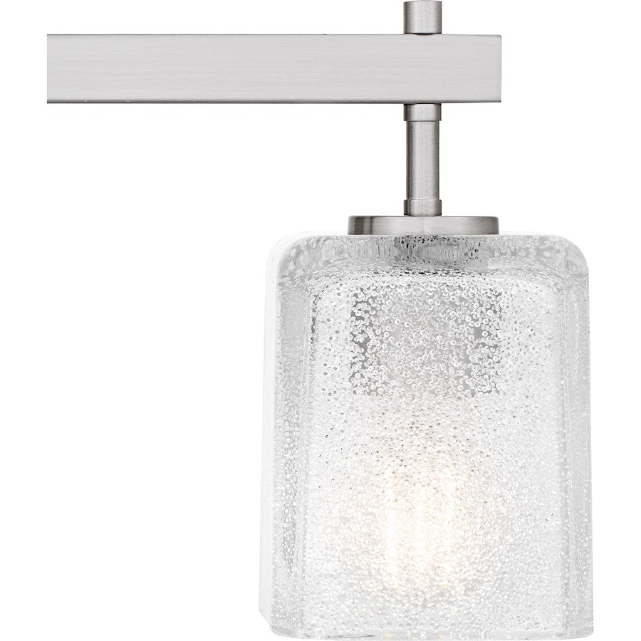 Quoizel Brenthouse 23in 3-Light Vanity Light | Modern Brushed Nickel and Clear Glass | Bathroom Vanity | 22.5 x 6.75 x 9.25 in | Model BTH8622BN