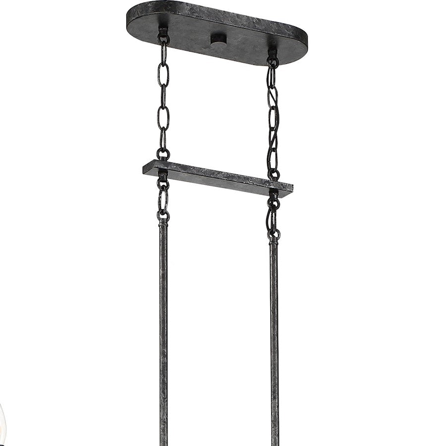 Quoizel Calligraphy 6 Light Island Chandelier, Old Black