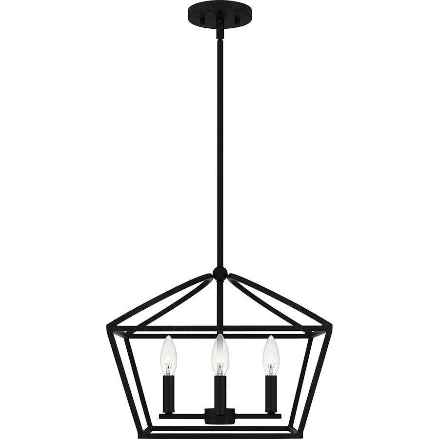 4 Light Pendant, Matte Black