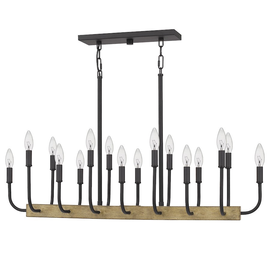 Quoizel Coda Linear 16 Light Chandelier, Earth Black