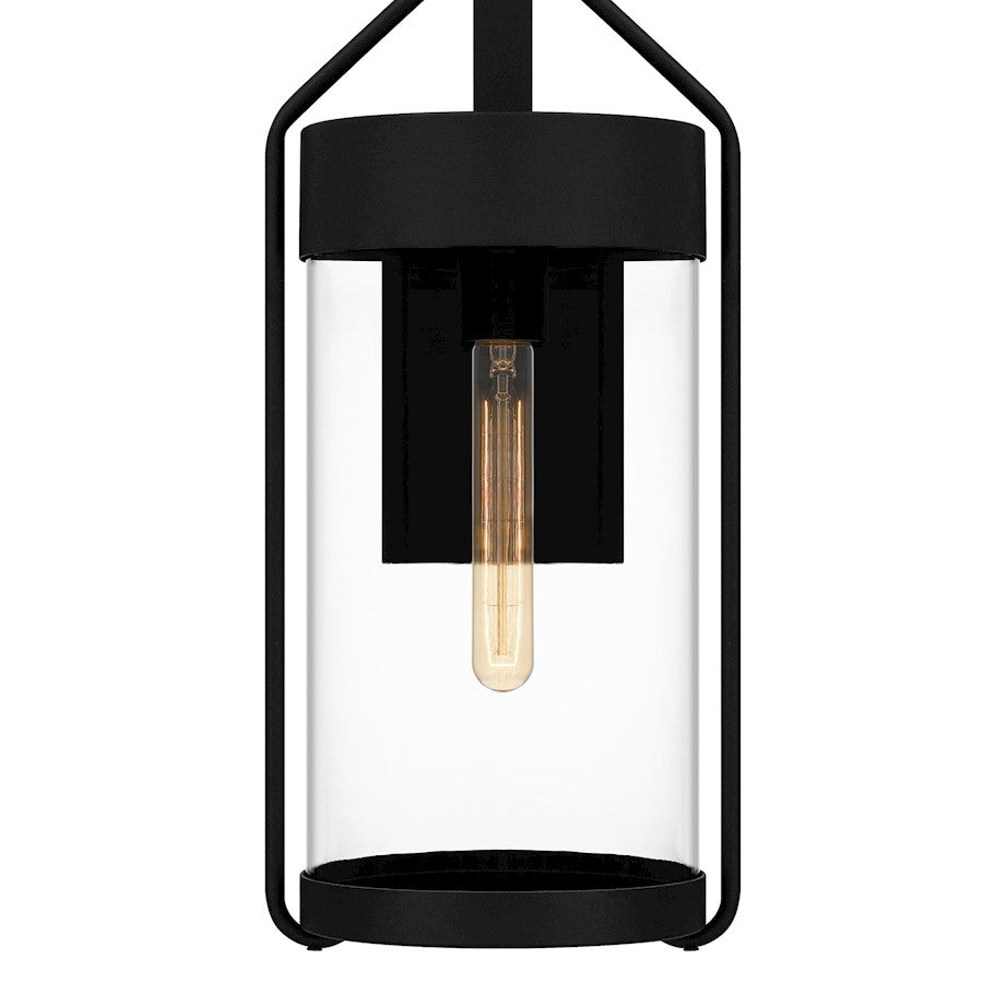 Quoizel Corbin 1 Light Outdoor Lantern, Earth Black/Clear