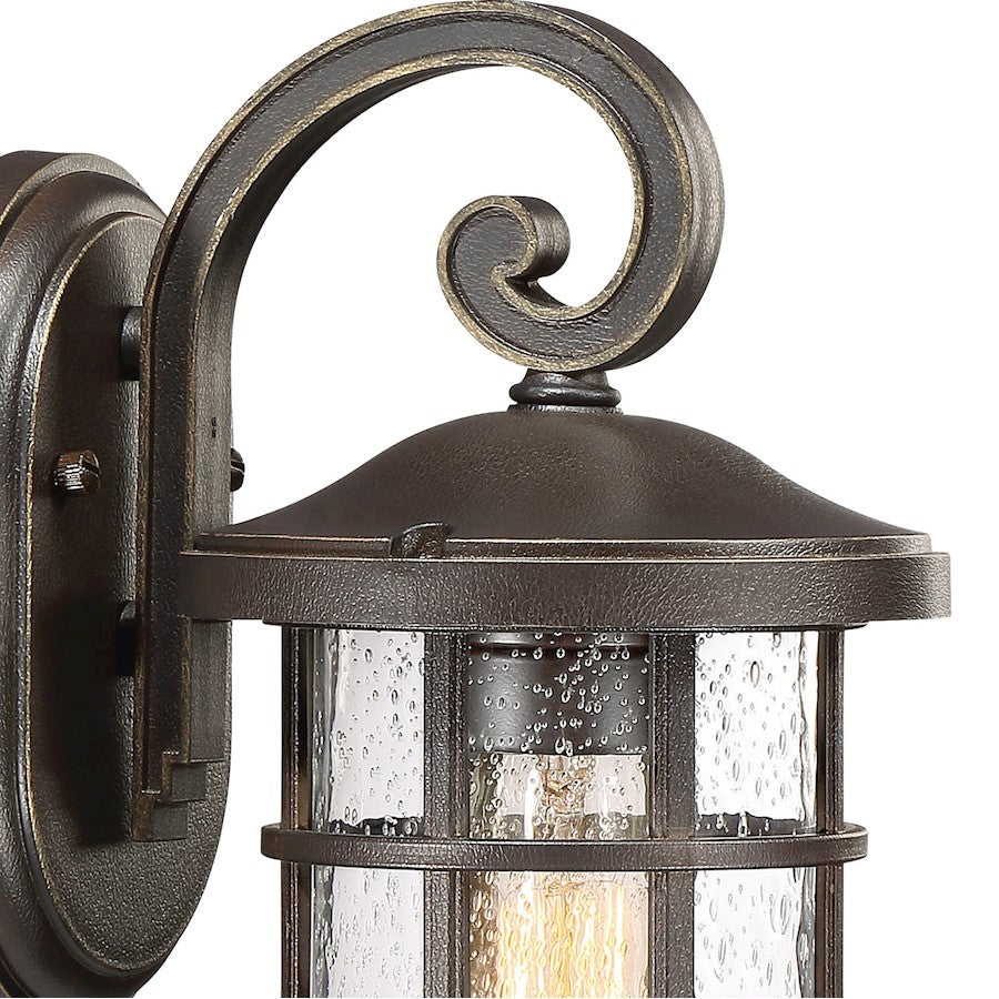 Quoizel Crusade 6in 1-Light Outdoor Lantern | Craftsman Palladian Bronze and Clear Seedy Glass | Porch & Entryway | 6 x 7.75 x 11 in | Model CSE8406PN
