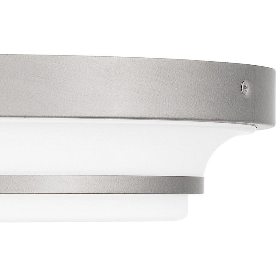Quoizel Cromwell Flush Mount, Nickel/White Painted Etched