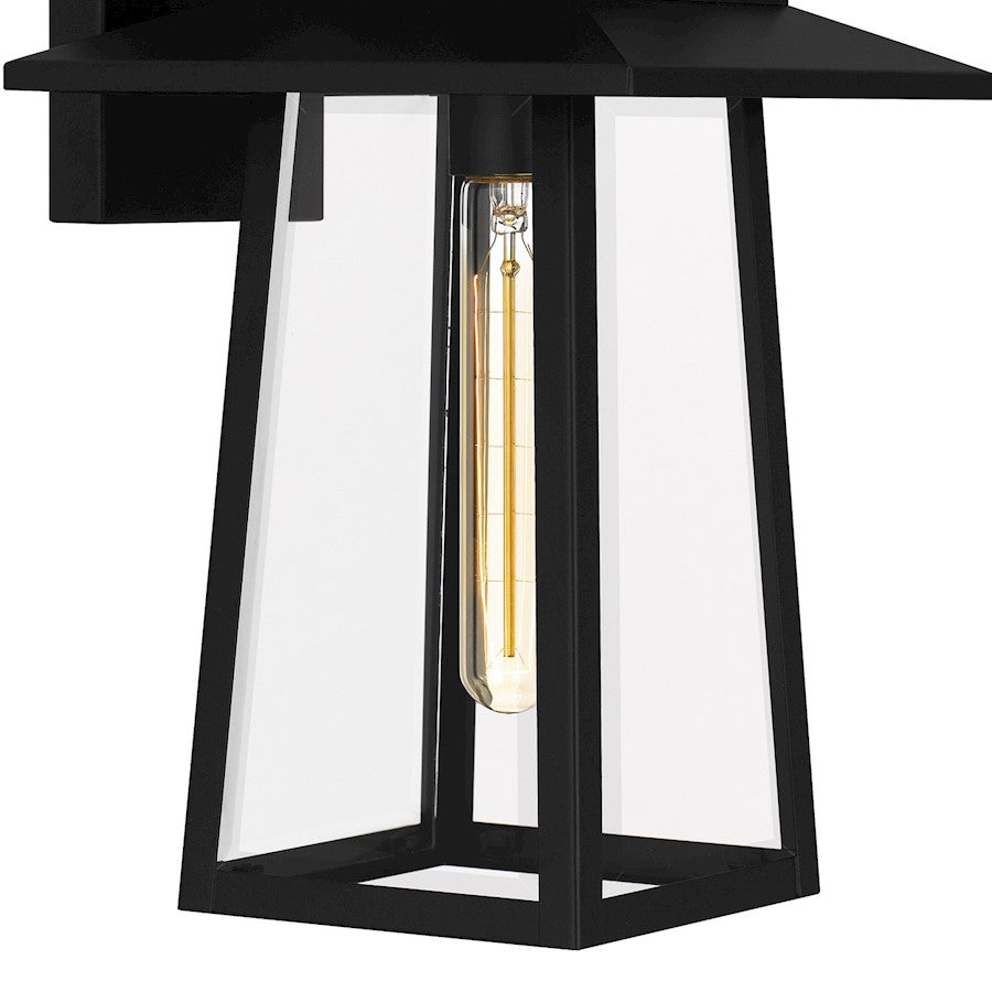 Quoizel Devonport 1 Light Outdoor Lantern, Matte Black/Beveled