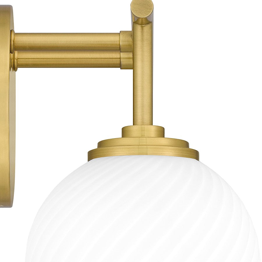 2 Light Bathroom Vanity Light, Aged Brass