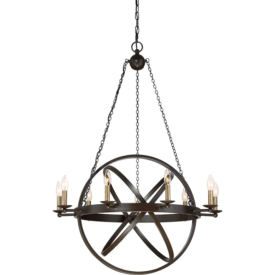 Quoizel Eons 9 Light Chandelier, Western Bronze