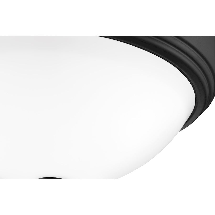 Quoizel Erwin 2 Light Flush Mount, Matte Black