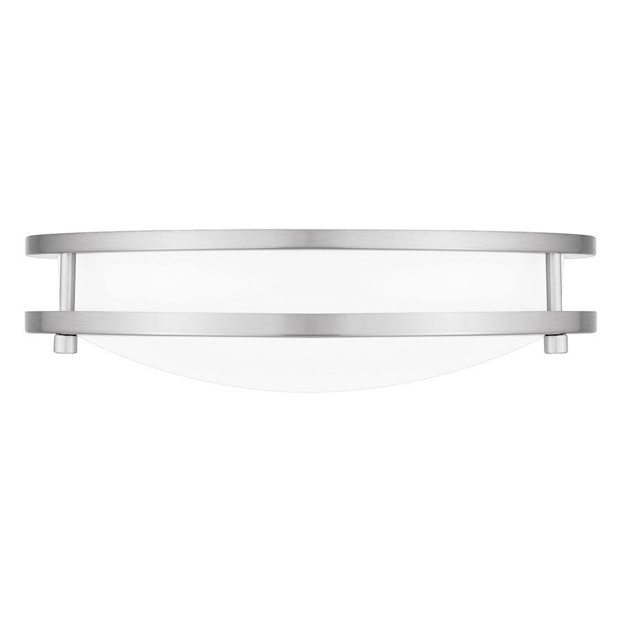 Quoizel Euclid 3" Semi-Flush Mount, Brushed Nickel/White