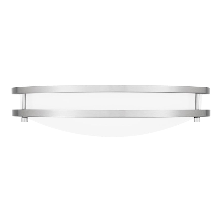 Quoizel Euclid 4" Semi-Flush Mount, Brushed Nickel/White