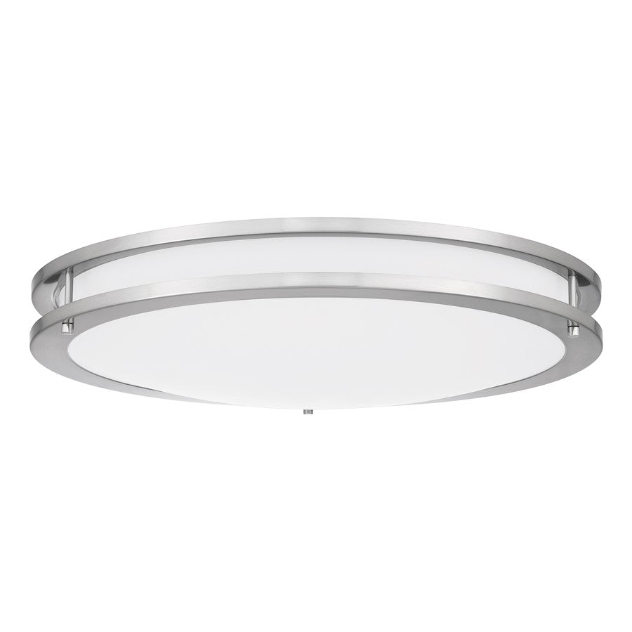 Quoizel Euclid Semi-Flush Mount, Brushed Nickel/White