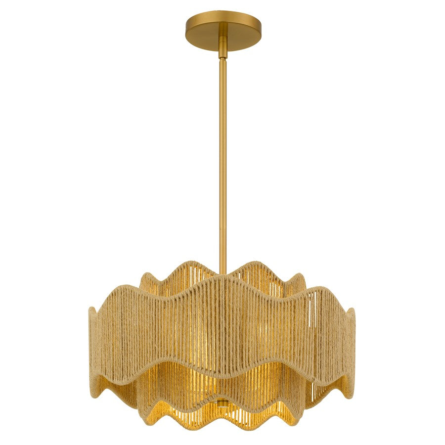 Quoizel Evander 3-Lt Brushed Gold Pendant, Brushed Gold - EVA2818BRG