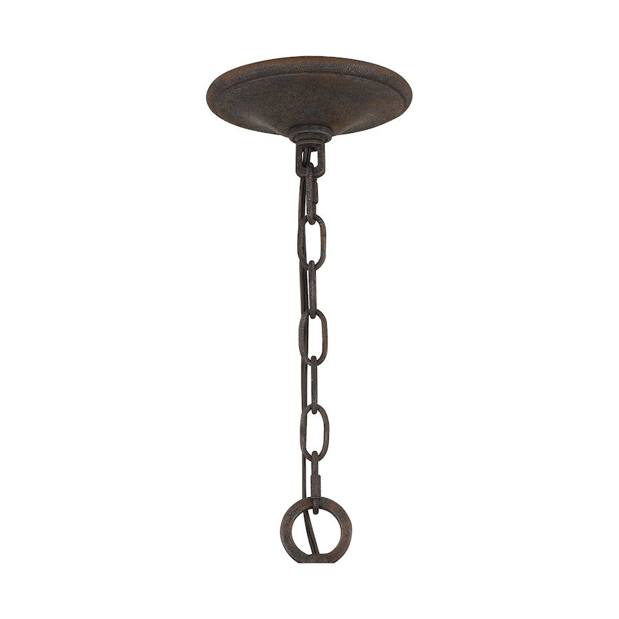 6 Light Pendant, Rustic Black