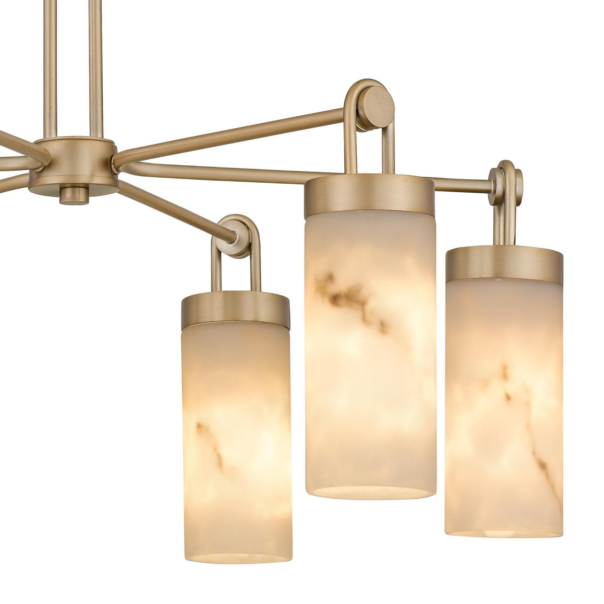 Quoizel Gianna 26in 6-Light Chandelier | Contemporary Bronze Gold and Faux Alabaster Resin | Dining Room & Foyer | Model GIA5026BGD