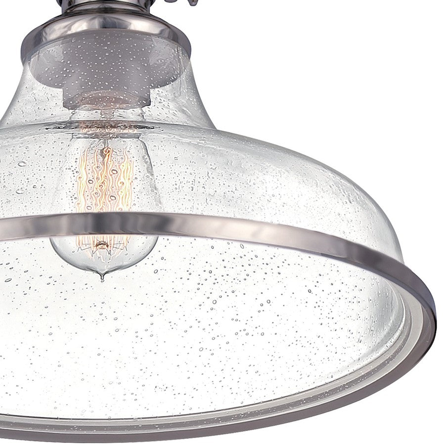 Quoizel Grant 1 Light Semi-Flush Mount, Brushed Nickel
