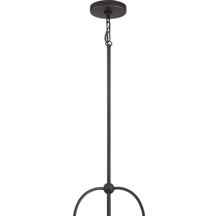 Quoizel Grant Seedy Glass 3 Light Chandelier, Palladian Bronze