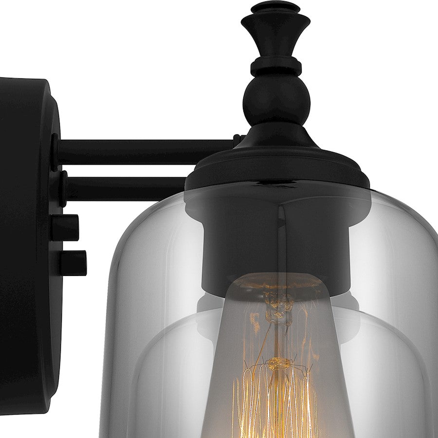 2 Light Bathroom Vanity Light, Matte Black
