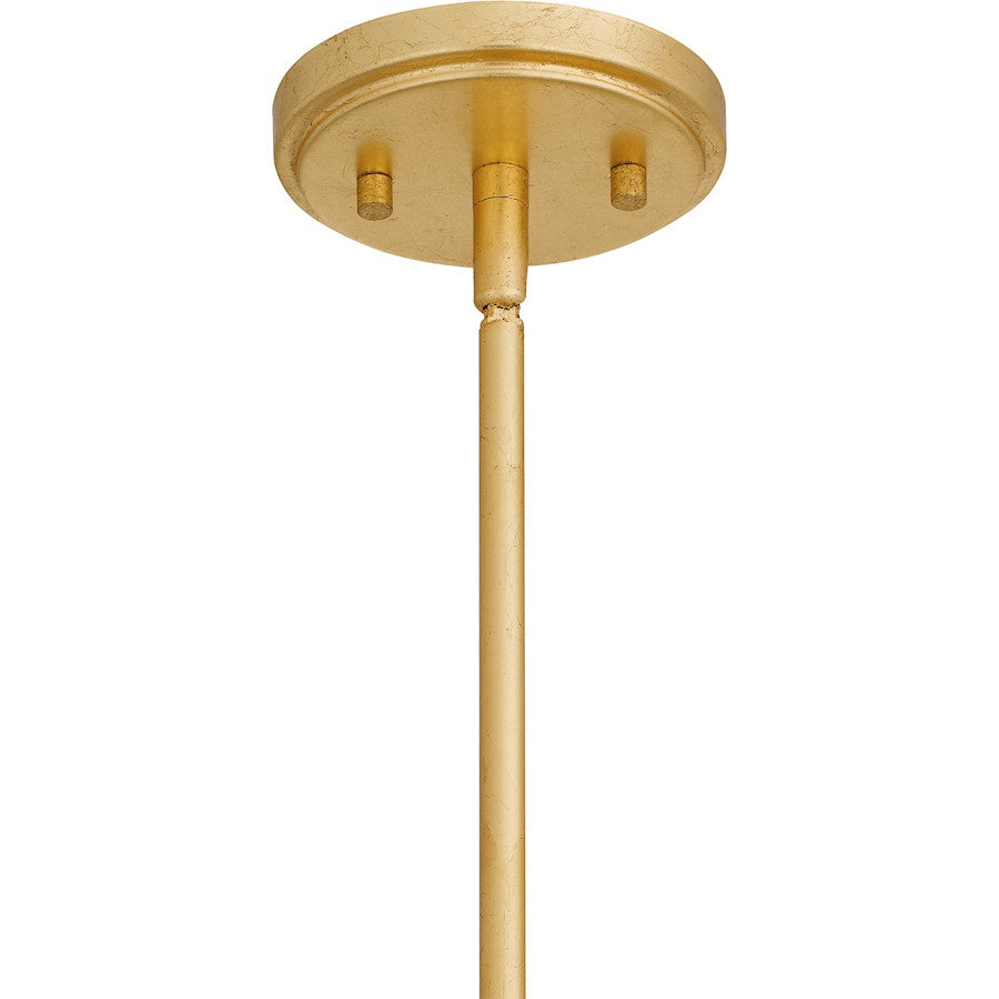 4 Light Pendant, Gold Leaf