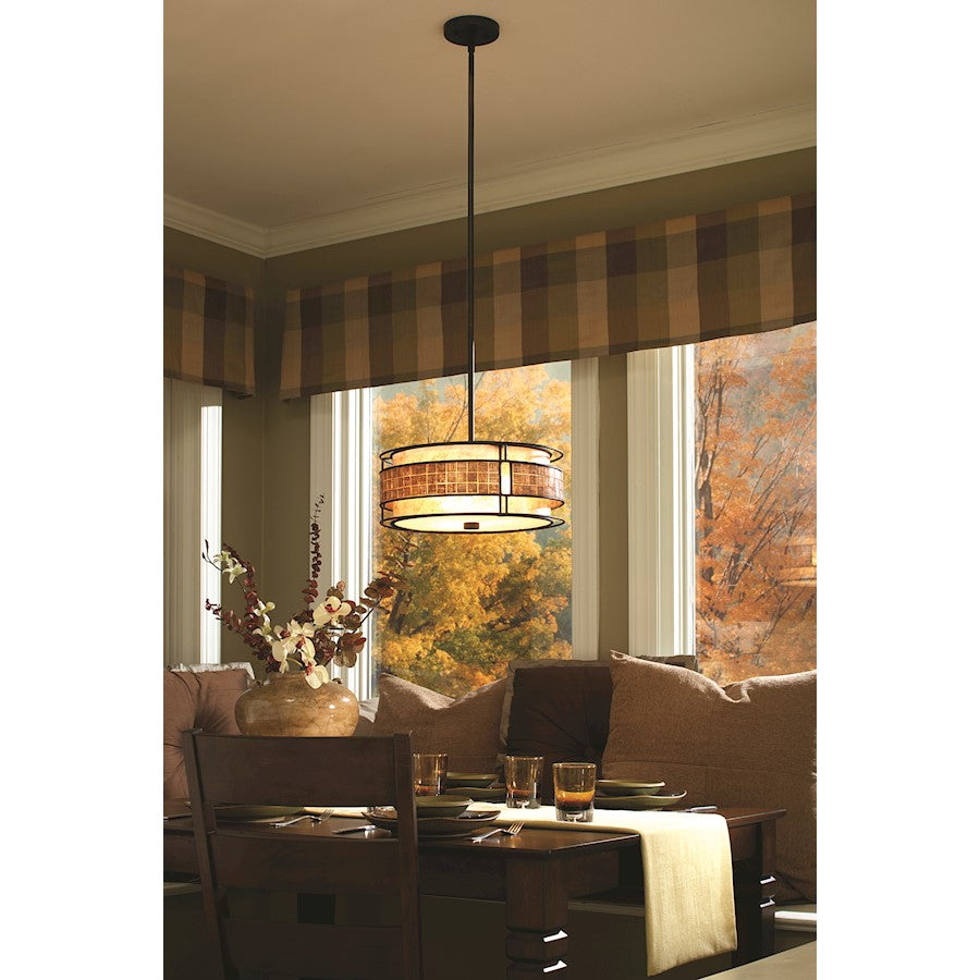 3 Light Laguna Pendant, Renaissance Copper