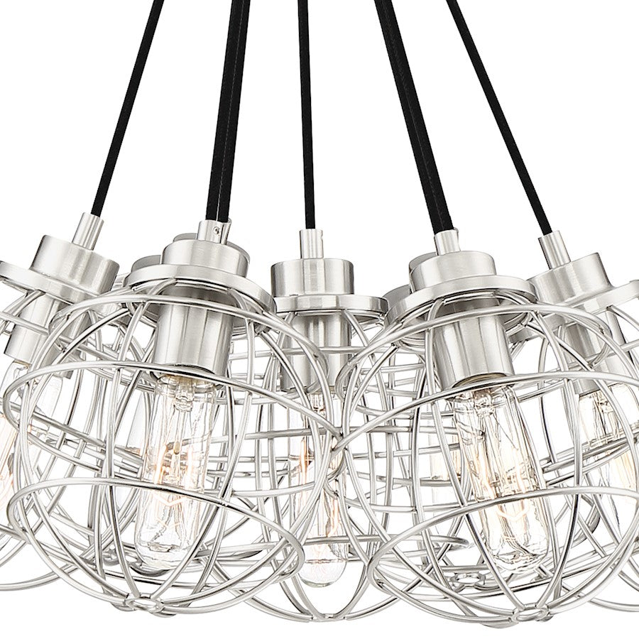 Quoizel Navigator 7 Light Steel Pendant, Earth Black