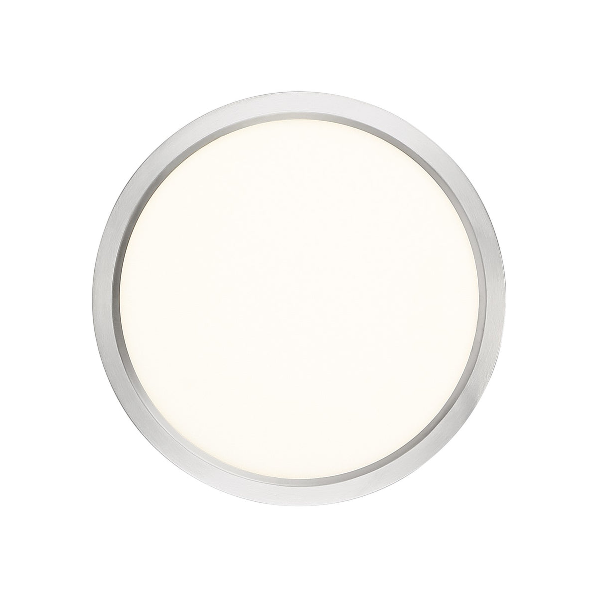 Quoizel Outskirts 11in LED Flush Mount | Modern Brushed Nickel and White Acrylic | Hallway & Bedroom Ceiling Light | 15W Dimmable | Model OST1711BN