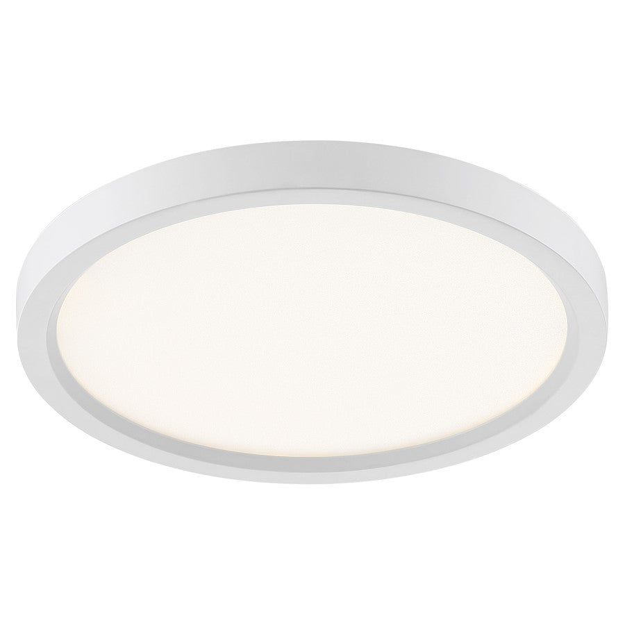 Quoizel Outskirts 11in LED Flush Mount | Modern Matte White and White Acrylic | Hallway & Bedroom Ceiling Light | Model OST1711W